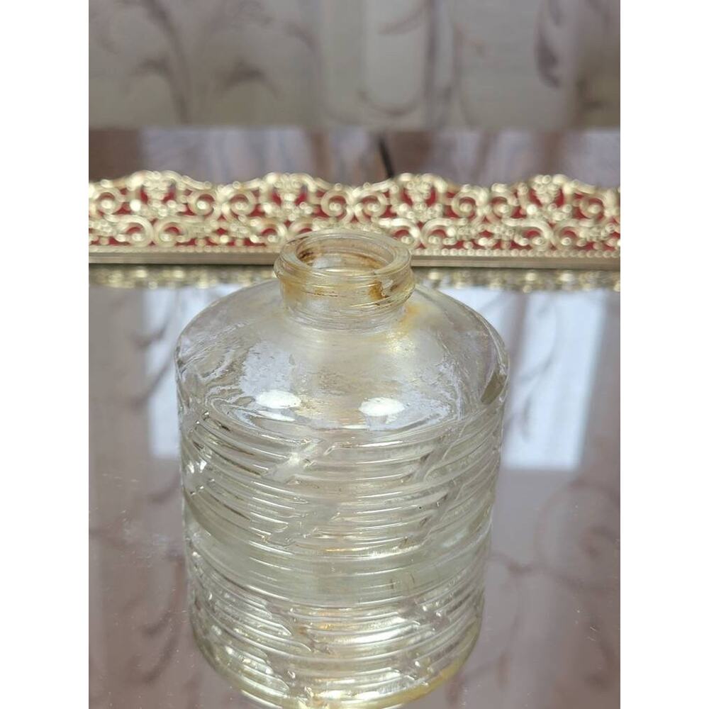 Vintage Ink Bottle, Glass Round Small Ribbed - Picture 2 of 5